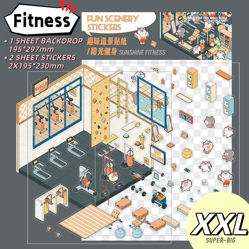 XXL - 3D Scene Stickers | DIY Mini Room Strickers | Collectible Sticker Book Kit | Fun Scenery Stickers