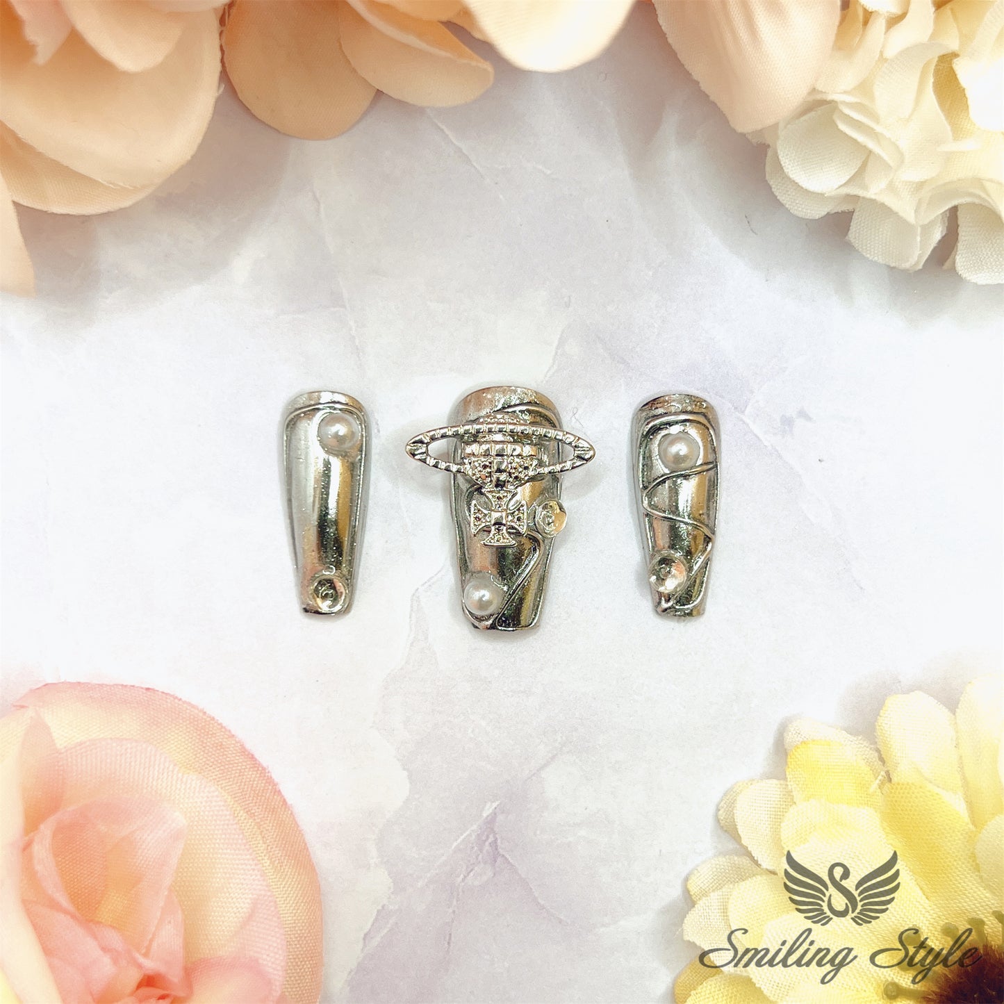 Western Queen Planet Press On Nails by SMILINGSTYLE | Luxury Fake Nails | Reusable Nails | Handmade Nails