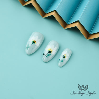 Blue Elf Manor Press On Nails by SMILINGSTYLE | Luxury Fake Nails | Reusable Nails | Handmade Nails