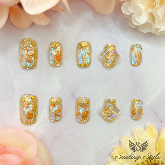 Starrying Stone Press On Nails by SMILINGSTYLE | Luxury Fake Nails | Reusable Nails | Handmade Nails