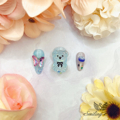 Crystal Gummy Bears Press On Nails by SMILINGSTYLE | Luxury Fake Nails | Reusable Nails | Handmade Nails