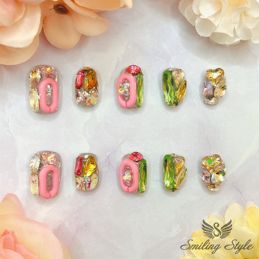 Cupid's Hidden Box Press On Nails by SMILINGSTYLE | Luxury Fake Nails | Reusable Nails | Handmade Nails