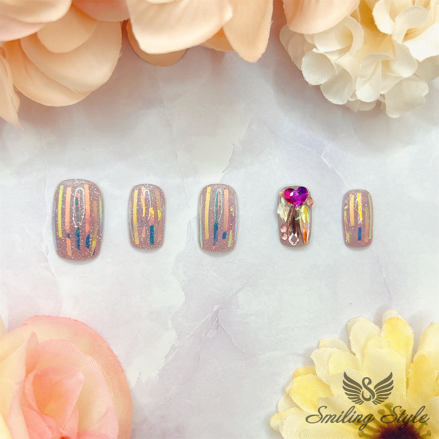 My First Love Press On Nails by SMILINGSTYLE | Luxury Fake Nails | Reusable Nails | Handmade Nails