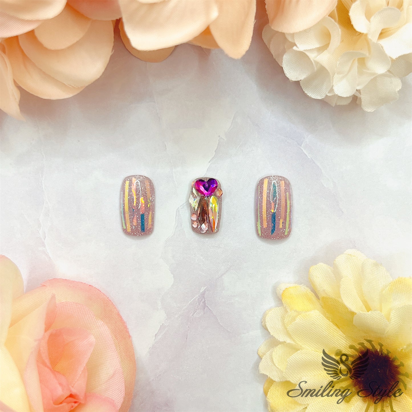 My First Love Press On Nails by SMILINGSTYLE | Luxury Fake Nails | Reusable Nails | Handmade Nails