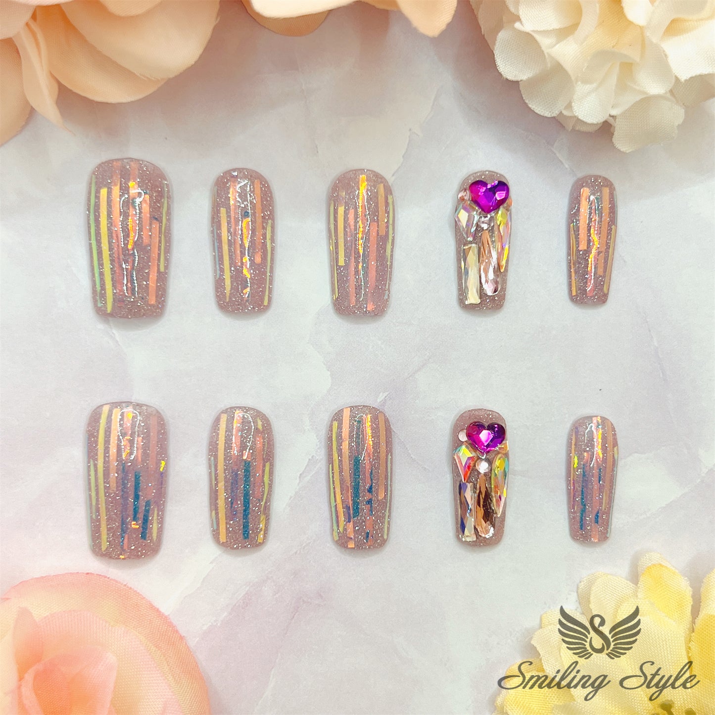 My First Love Press On Nails by SMILINGSTYLE | Luxury Fake Nails | Reusable Nails | Handmade Nails