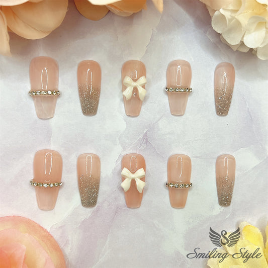 Ice Cream Candy Girl Press On Nails by SMILINGSTYLE | Luxury Fake Nails | Reusable Nails | Handmade Nails