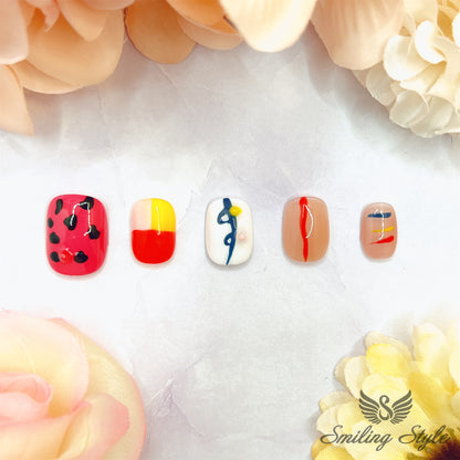 Kindergarten School Girl Press On Nails by SMILINGSTYLE | Luxury Fake Nails | Reusable Nails | Handmade Nails