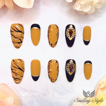 Sexy Wild Leopard Press On Nails by SMILINGSTYLE | Luxury Fake Nails | Reusable Nails | Handmade Nails