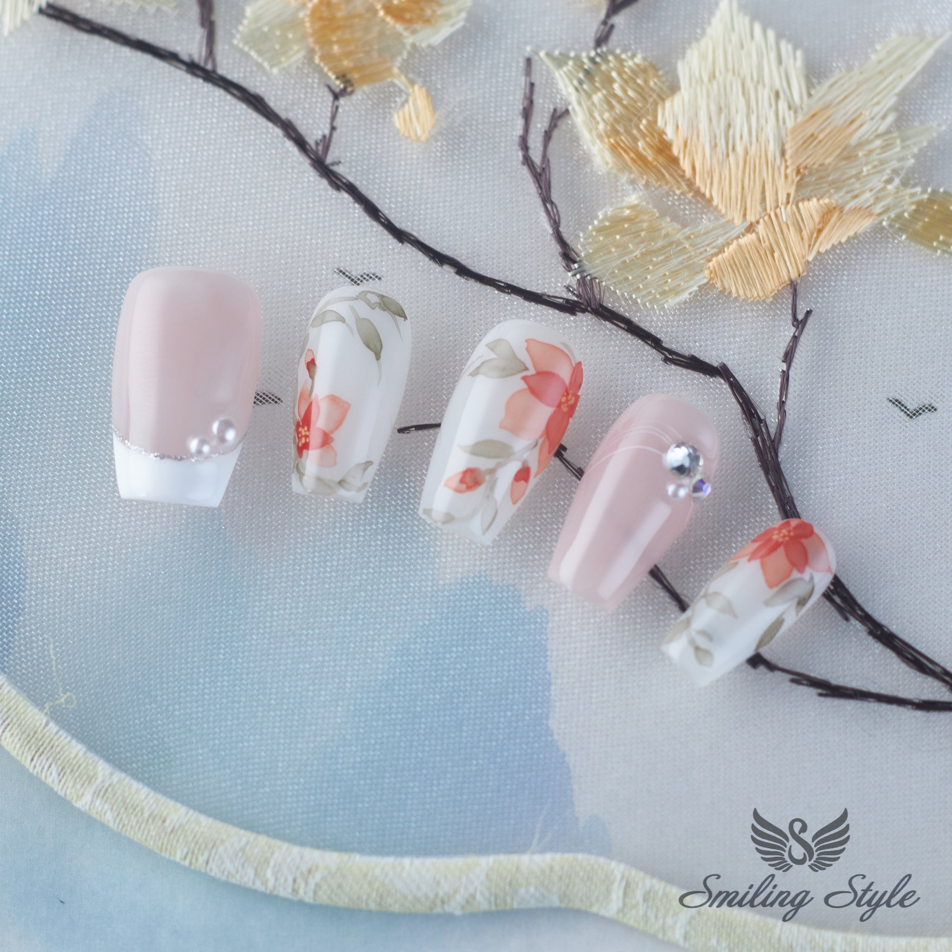 Special Event Press on Nails with Rhinestones - Lilium Nails